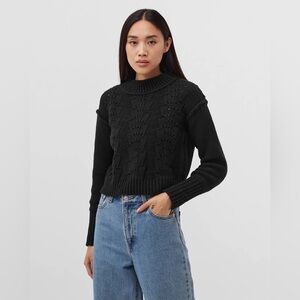 Free People Bell Song Black Knit Sweater - Small